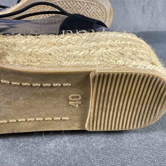 Toni Pons Women's Black Velvet Laceless Espadrilles Shoes Size 40 US 9 - Picture 9 of 13